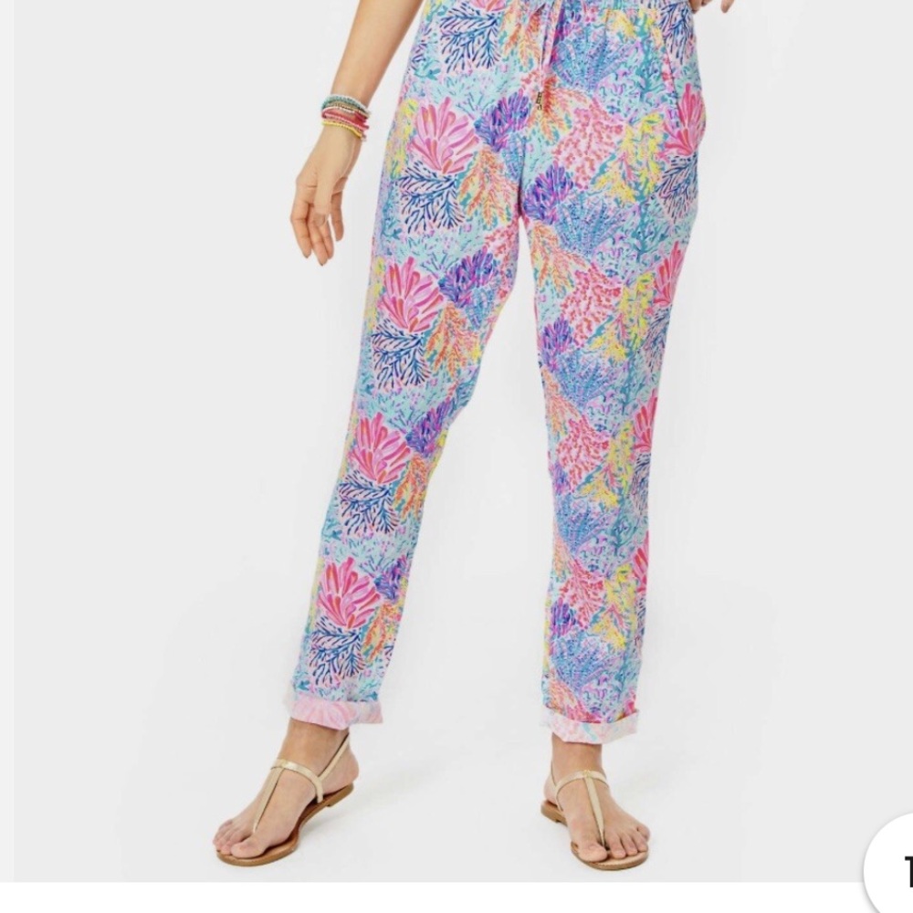 Lilly Pulitzer taron linen pants XL coral